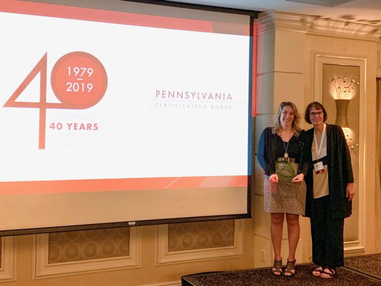 RR Founder & ED Awarded Pennsylvania Certification Board "2019 Professional of the Year." 